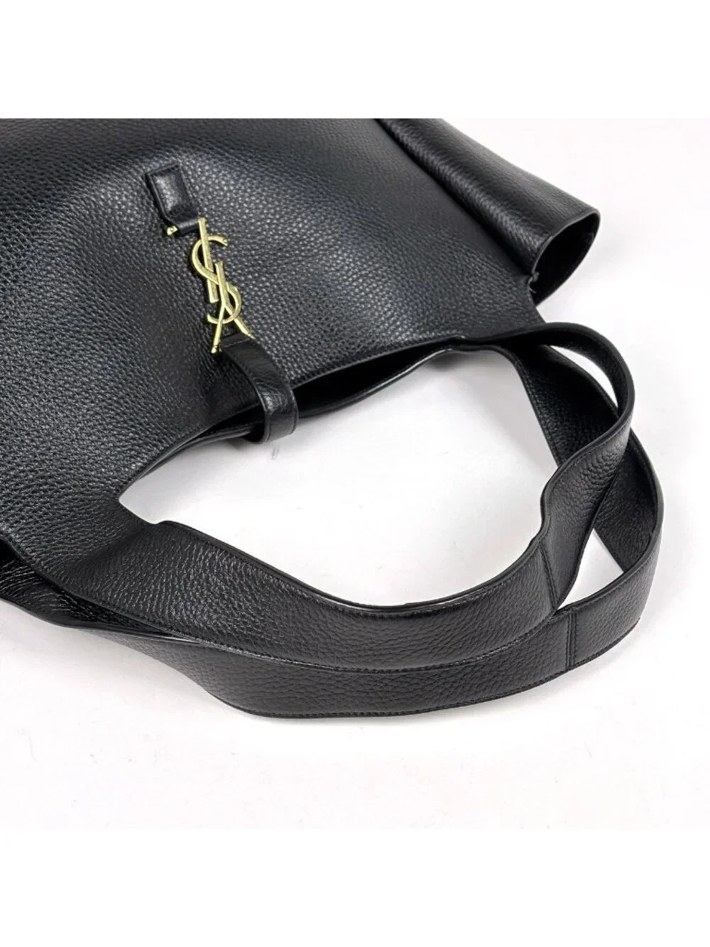 Saint Laurent le Cassette Bear Tote Bag Leather Black